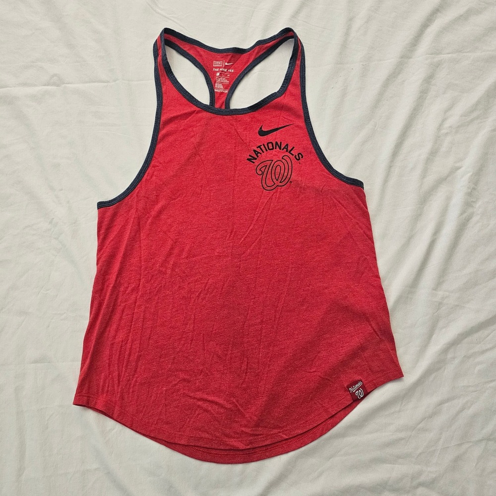 Nike Washington Nationals Tank Top Womens Small Red MLB Racerback Athletic S